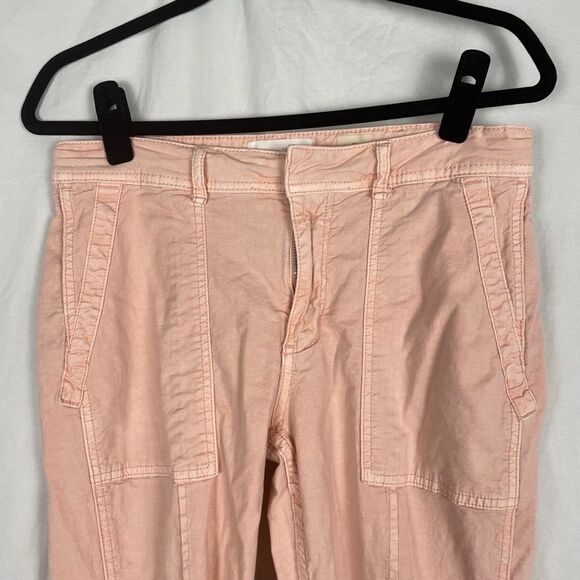 Anthropologie Pink Linen Blend The Wanderer Utility Pants - Women’s  28 - Picture 4 of 9